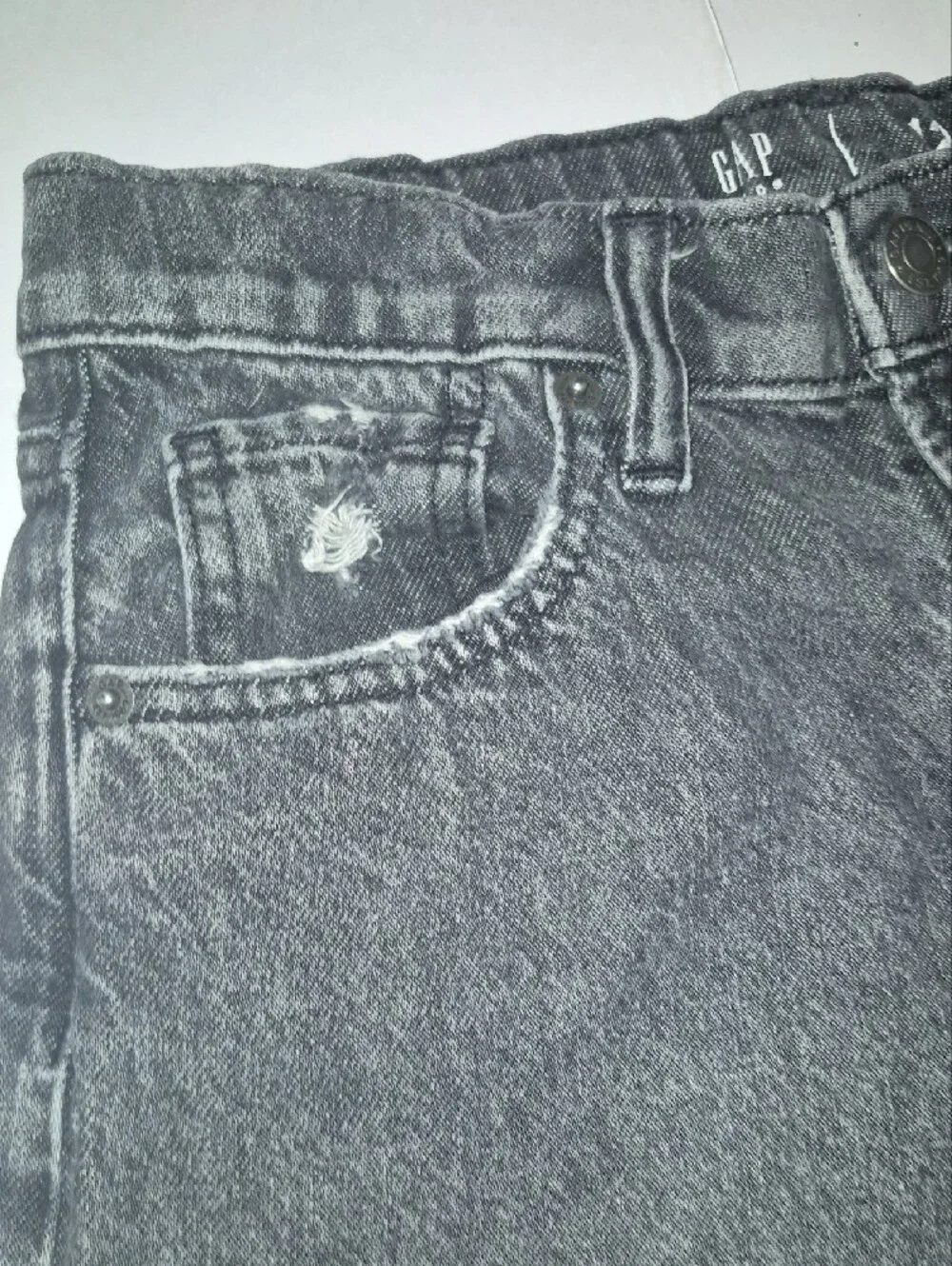 Girls Distressed Black Wide-Leg Jeans